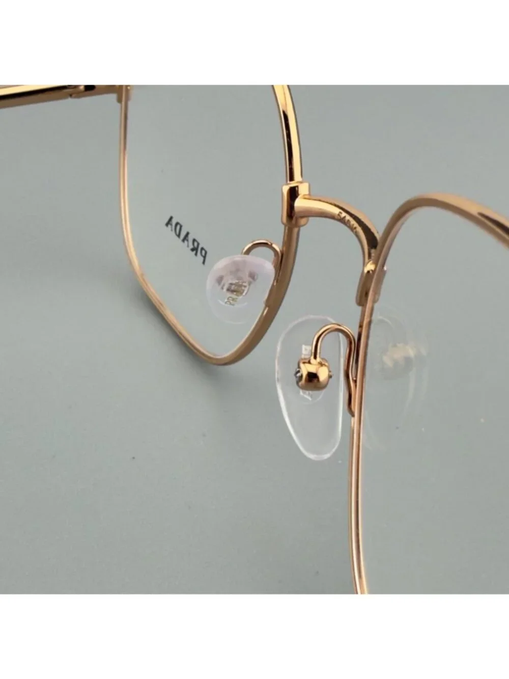 Prada Eyeglasses Frames VPR56W 02H-1O1 Rose Gold Black Square Wire Rim 54-19-140